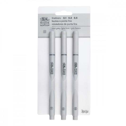 Caneta Nanquim Winsor & Newton 3 Pontas Cinza