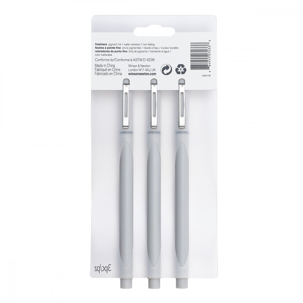 Caneta Nanquim Winsor & Newton 3 Pontas Cinza