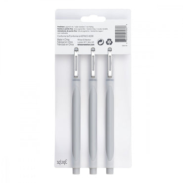 Caneta Nanquim Winsor & Newton 3 Pontas Cinza