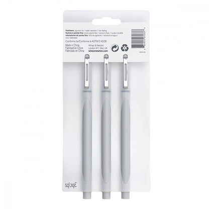 Caneta Nanquim Winsor & Newton 3 Pontas Cinza