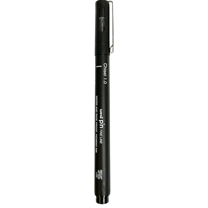 Caneta Nanquim Uni PIN Uni-Ball 1.0 Chanfrada Preto