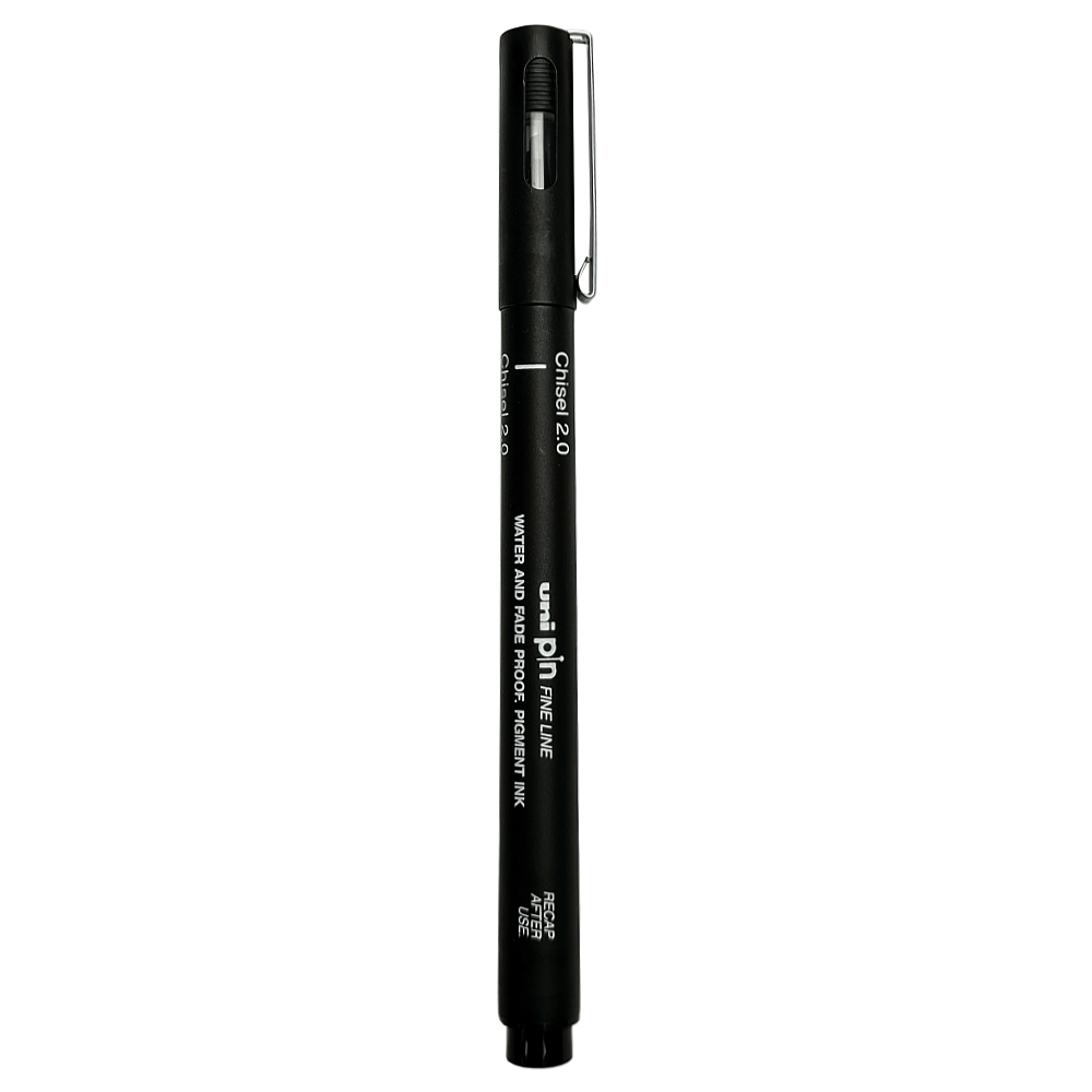 Caneta Nanquim Uni PIN Uni-Ball 2.0 Chanfrada Preto