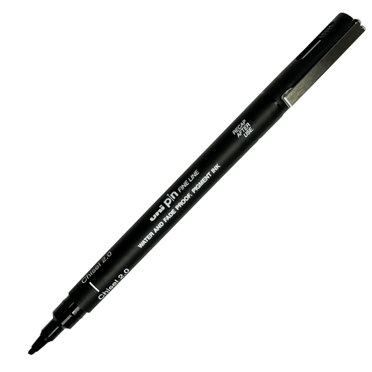 Caneta Nanquim Uni PIN Uni-Ball 2.0 Chanfrada Preto