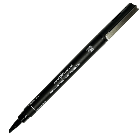 Caneta Nanquim Uni PIN Uni-Ball 3.0 Chanfrada Preto