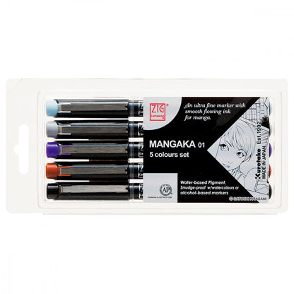 Caneta Nanquim Kuretake Mangaka 5 Pontas