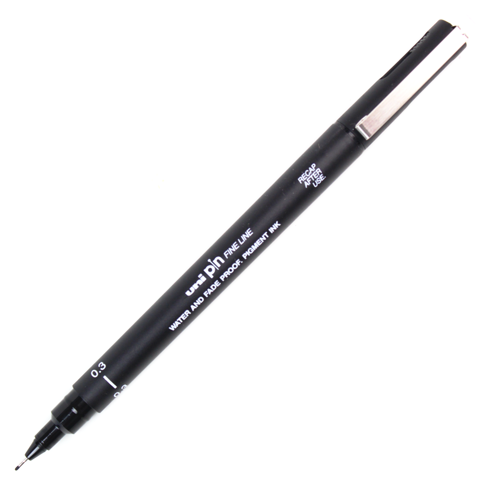 Caneta Nanquim Uni PIN 200 Uni-Ball 0.3 Preto