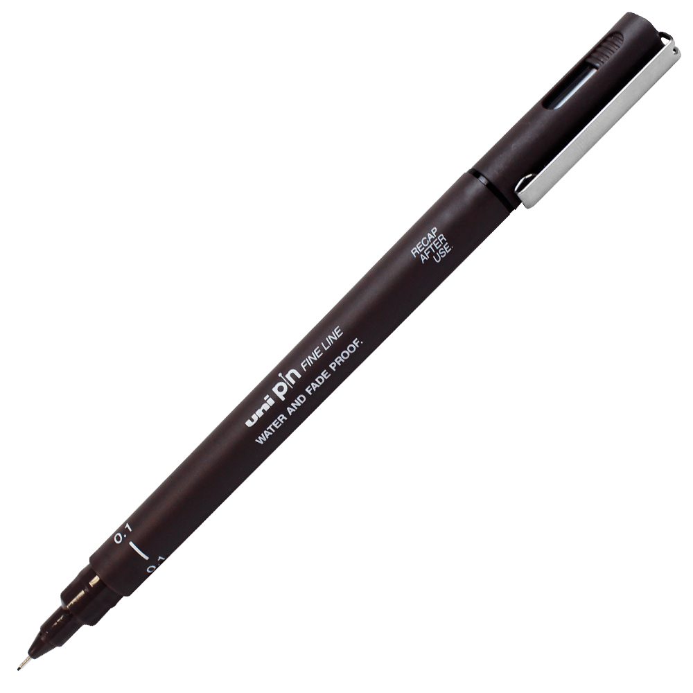 Caneta Nanquim Uni PIN 200 Uni-Ball 0.1 Cinza Escuro