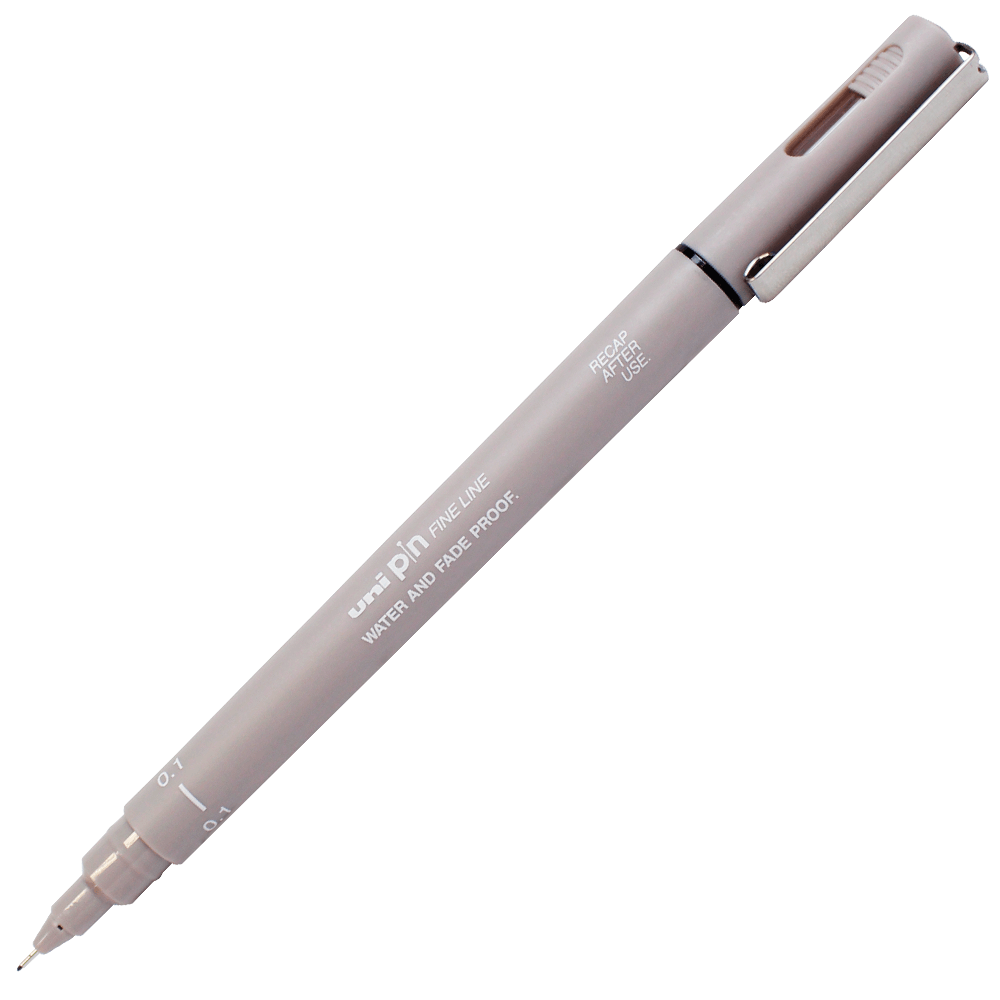 Caneta Nanquim Uni PIN 200 Uni-Ball 0.1 Cinza Claro