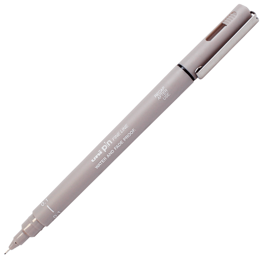 Caneta Nanquim Uni PIN 200 Uni-Ball 0.1 Cinza Claro