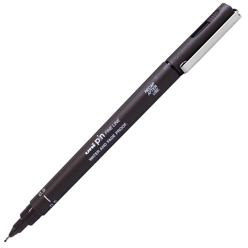 Caneta Nanquim Uni PIN 200 Uni-Ball 0.5 Cinza Escuro