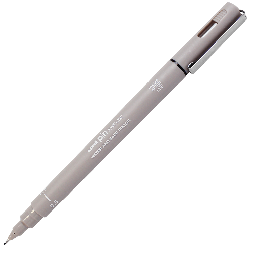 Caneta Nanquim Uni PIN 200 Uni-Ball 0.5 Cinza Claro