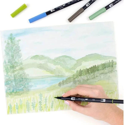 Caneta Pincel Dual Brush Tombow 10 Cores Paisagem