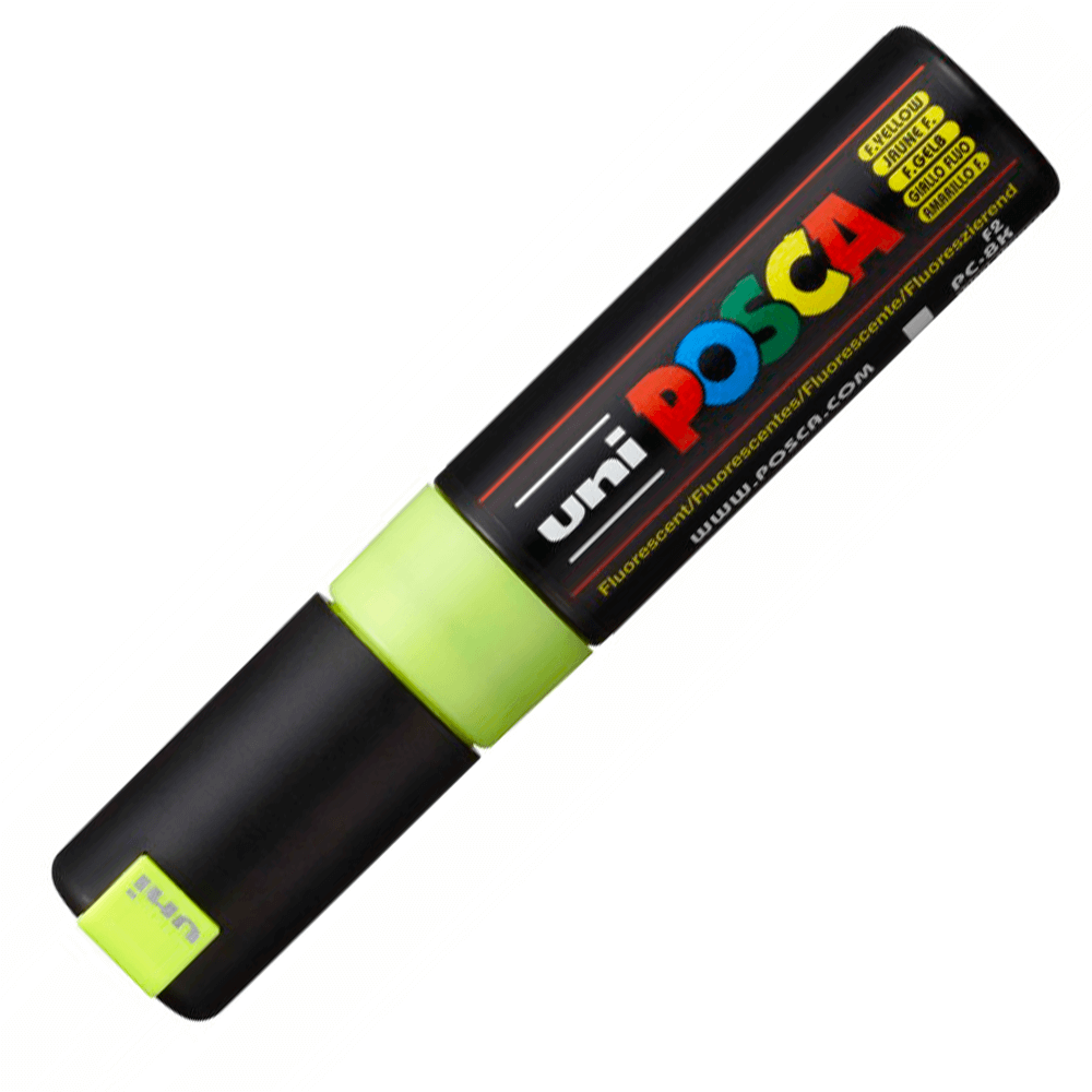 Caneta Posca Uni Ball Extra Board PC-8K Amarelo Fluorescente