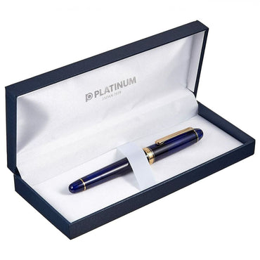 Caneta Tinteiro Platinum Century 3776 Chartres Blue Pena de Ouro 14K