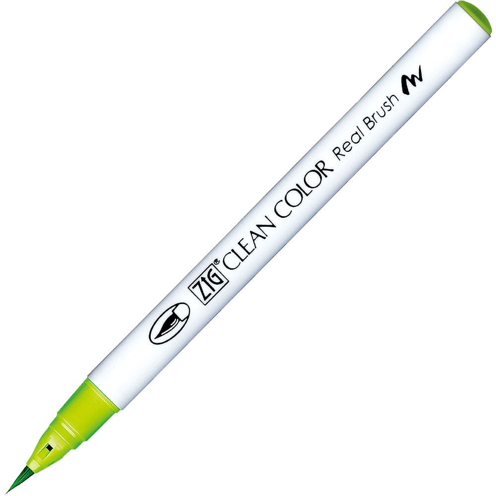 Caneta Pincel Kuretake Zig Clean Color Real Brush Leaf Green 410