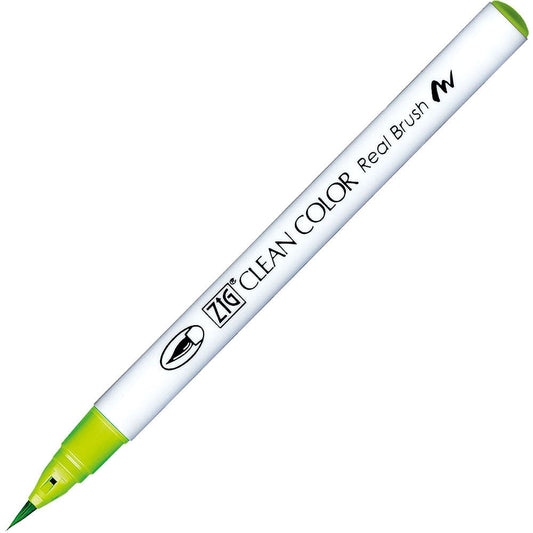 Caneta Pincel Kuretake Zig Clean Color Real Brush Leaf Green 410