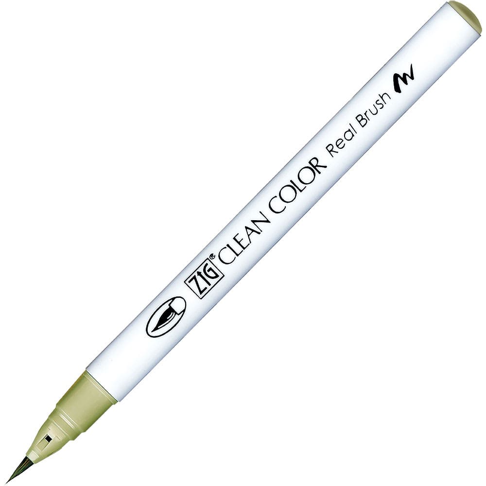 Caneta Pincel Kuretake Zig Clean Color Real Brush Light Moss Green 421