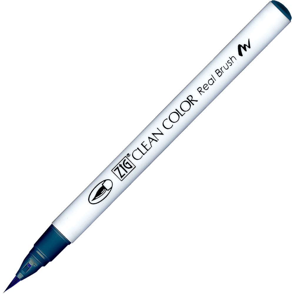 Caneta Pincel Kuretake Zig Clean Color Real Brush Navy Blue 320