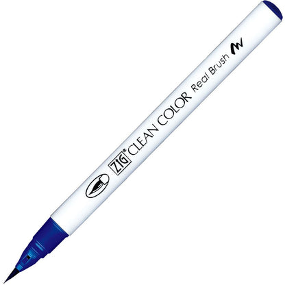 Caneta Pincel Kuretake Zig Clean Color Real Brush Prussian Blue 319