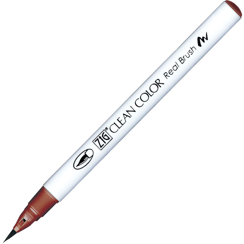 Caneta Pincel Kuretake Zig Clean Color Real Brush Red Ochre 604
