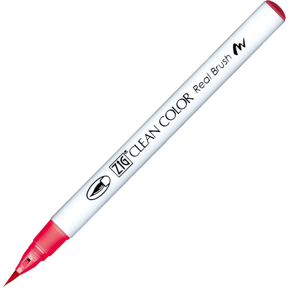 Caneta Pincel Kuretake Zig Clean Color Real Brush Strawberry Red 210