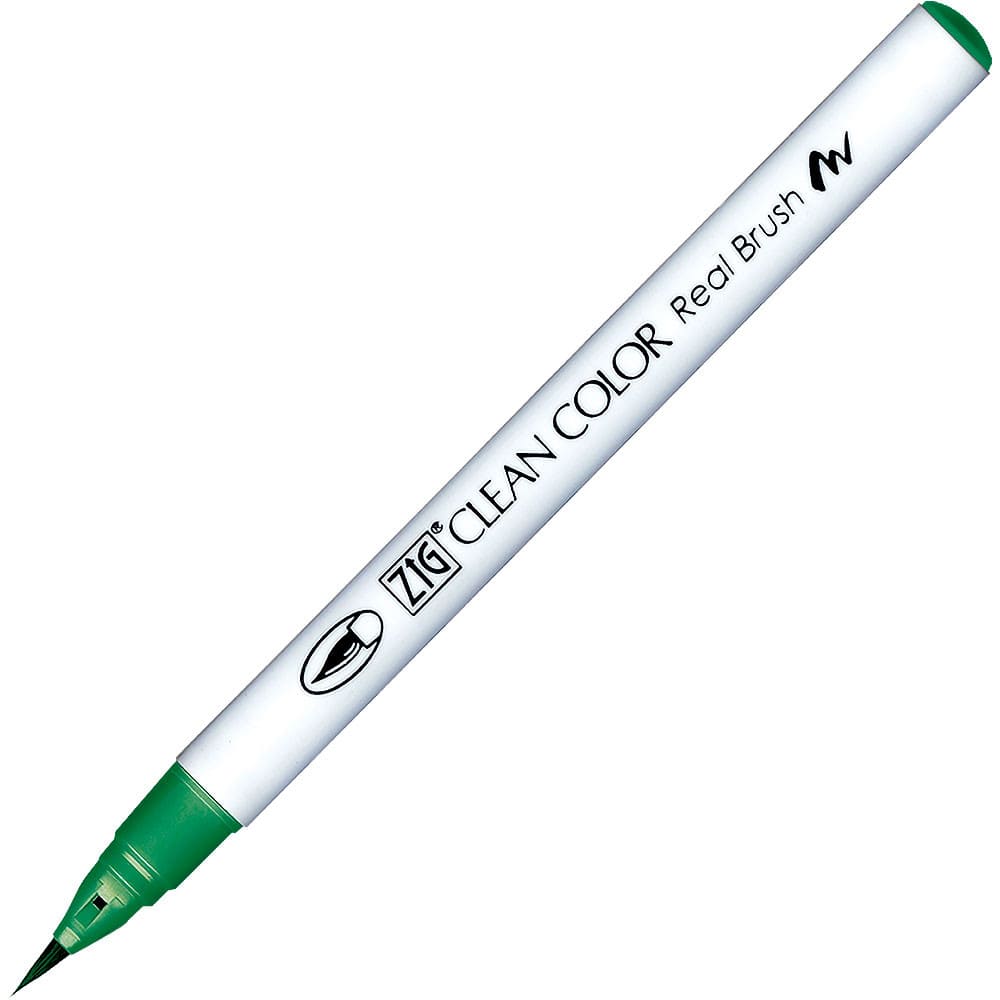 Caneta Pincel Kuretake Zig Clean Color Real Brush Summer Green 413