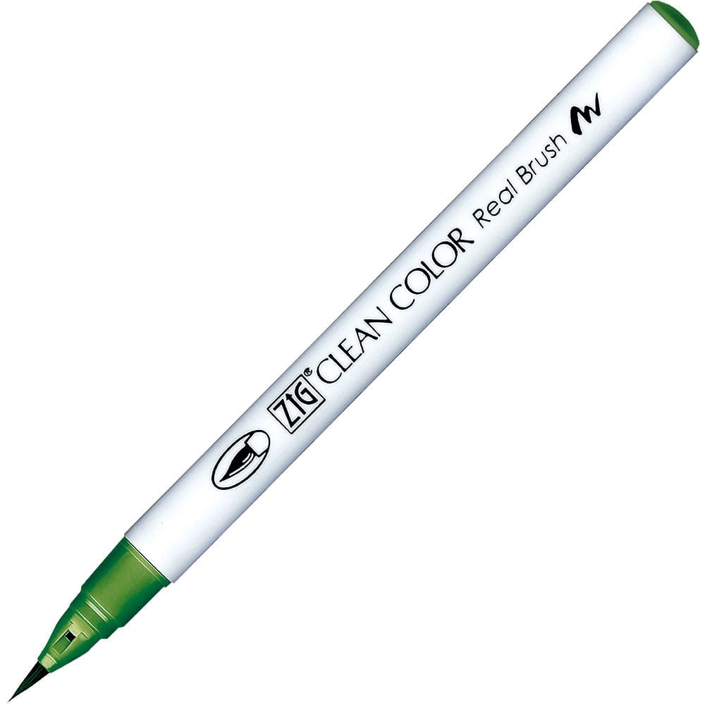 Caneta Pincel Kuretake Zig Clean Color Real Brush True Green 412