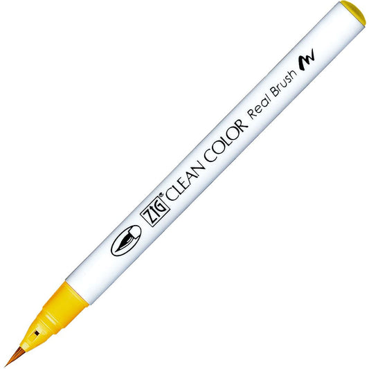Caneta Pincel Kuretake Zig Clean Color Real Brush Yellow Ochre 505