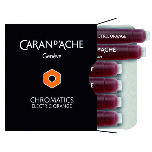 Cartucho Para Caneta Tinteiro Chromatics Caran d'Ache Eletric Orange 6 Unidades 