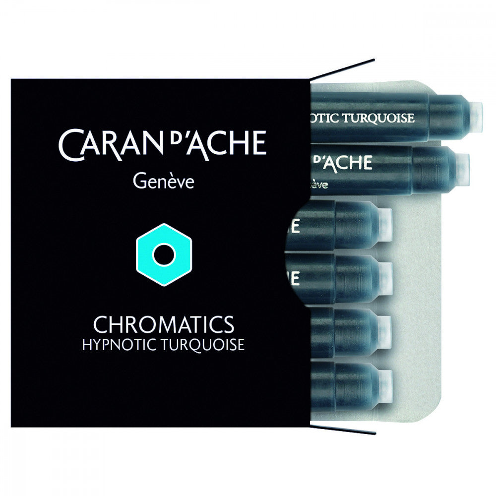 Cartucho Para Caneta Tinteiro Chromatics Caran d'Ache Hypnotic Turquoise 6 Unidades