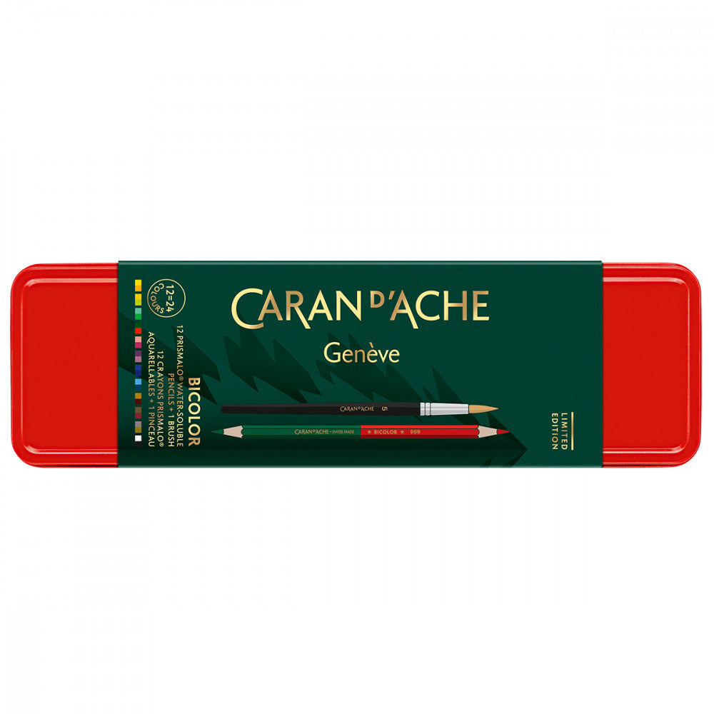 Lápis Aquarelado Caran D'Ache Prismalo 12 Cores Bicolor