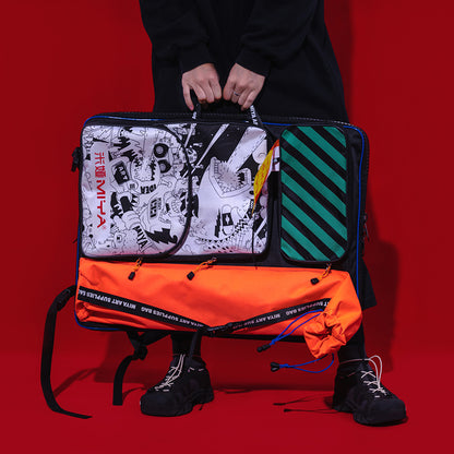 Mochila Para Materiais Artísticos Preta e Laranja Himi