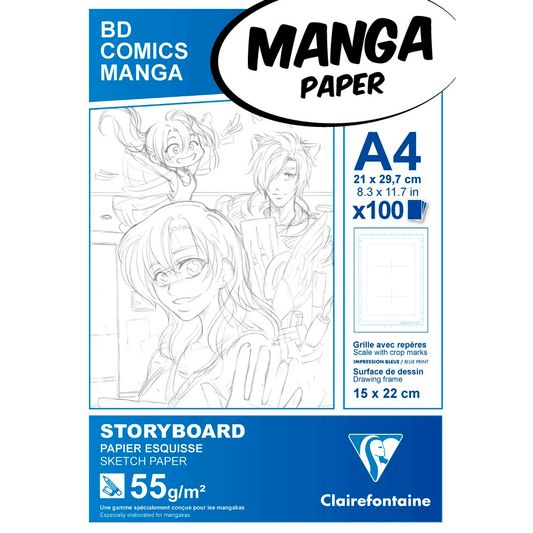 Bloco de Papel Manga Storyboard A4 100 folhas