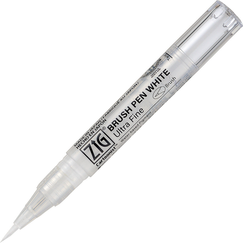 Caneta Pincel Ultra Fina Kuretake White