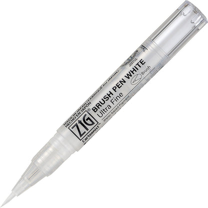 Caneta Pincel Ultra Fina Kuretake White