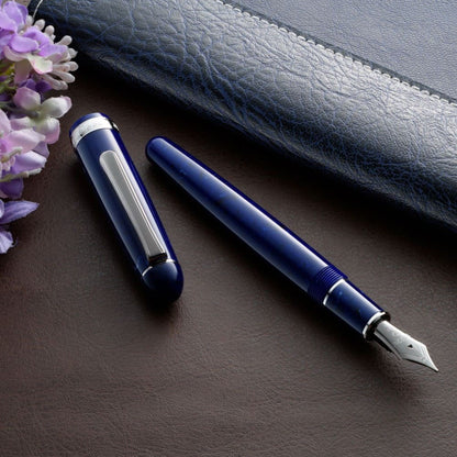 Caneta Tinteiro Platinum Celluloid Midnight Blue Pena de Ouro 14K M