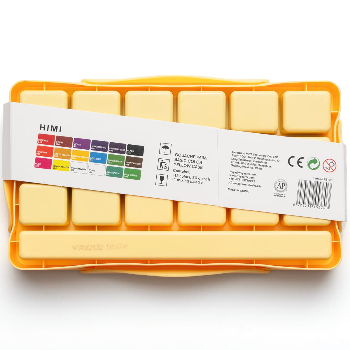 Tinta Guache Profissional Himi 18 Cores Metálicas + 3 Pincéis