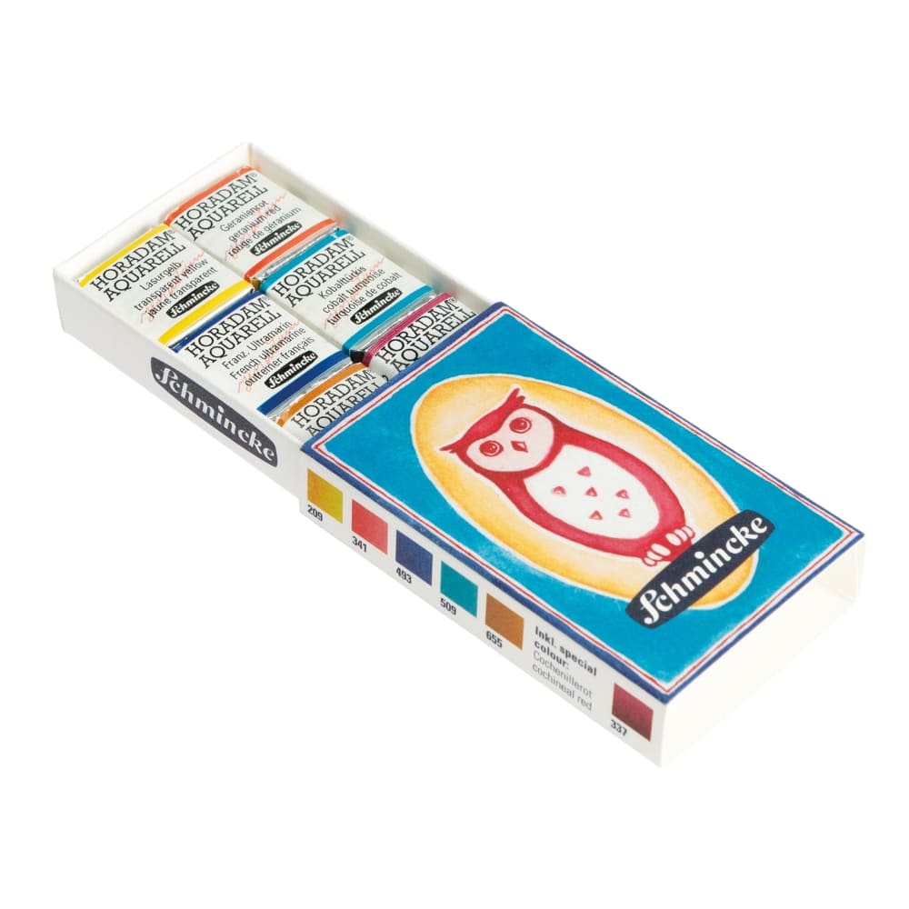 Tinta Aquarela Schmincke Horadam Pastilha 06 Cores Matchbox