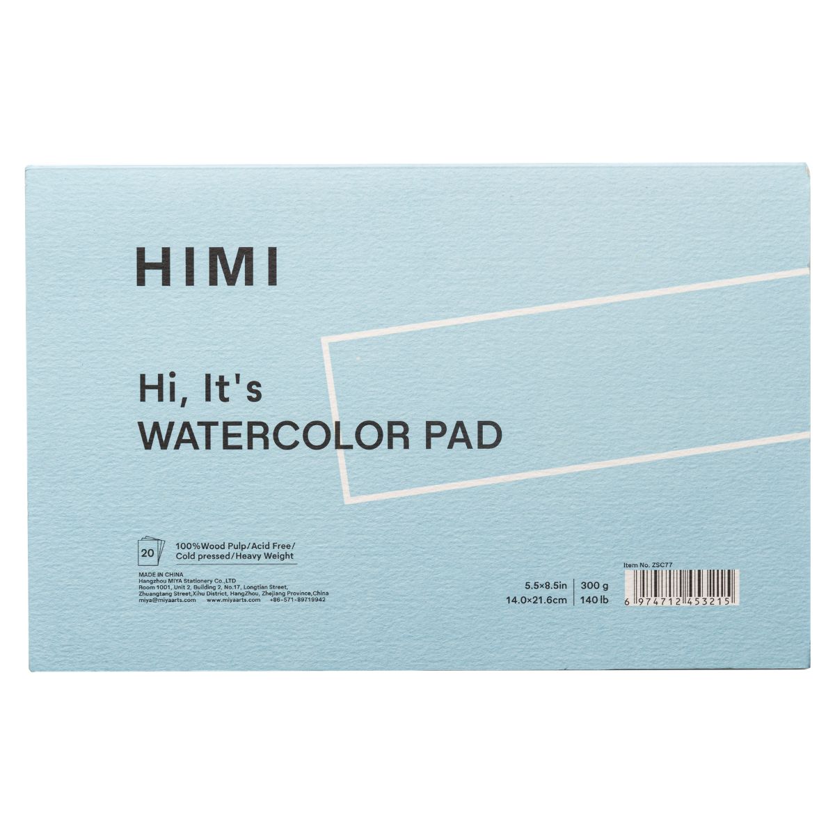 Bloco de Papel para Aquarela Himi TF 300g/m² 14x21,6cm 20 Folhas