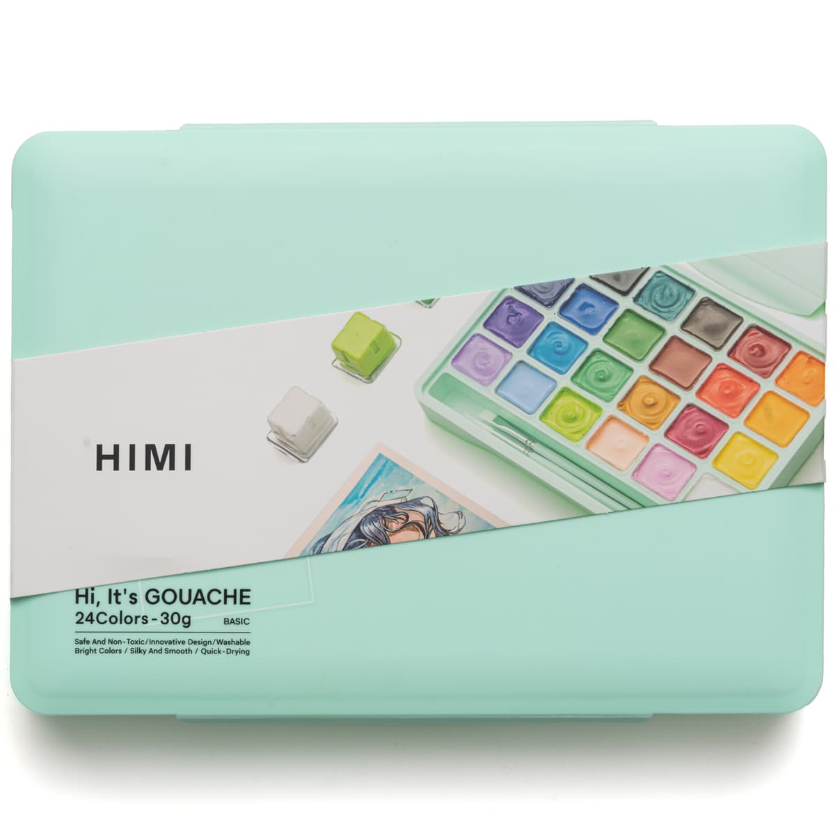 Tinta Guache Profissional Himi 24 Cores + 3 Pincéis