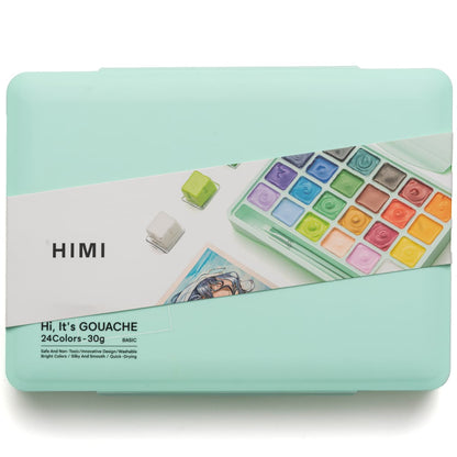 Tinta Guache Profissional Himi 24 Cores + 3 Pincéis