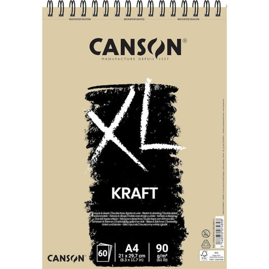 Bloco de Papel Canson XL Kraft 90g/m² A4