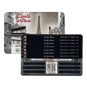 Estojo De Desenho Conté à Paris Pierre Noire 15 Peças
