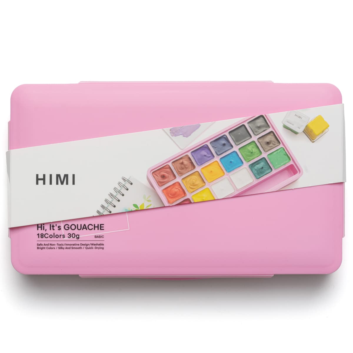 Tinta Guache Profissional Himi 18 Cores Estojo Rosa