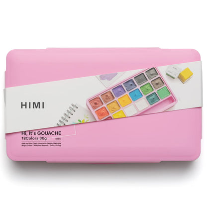 Tinta Guache Profissional Himi 18 Cores Estojo Rosa