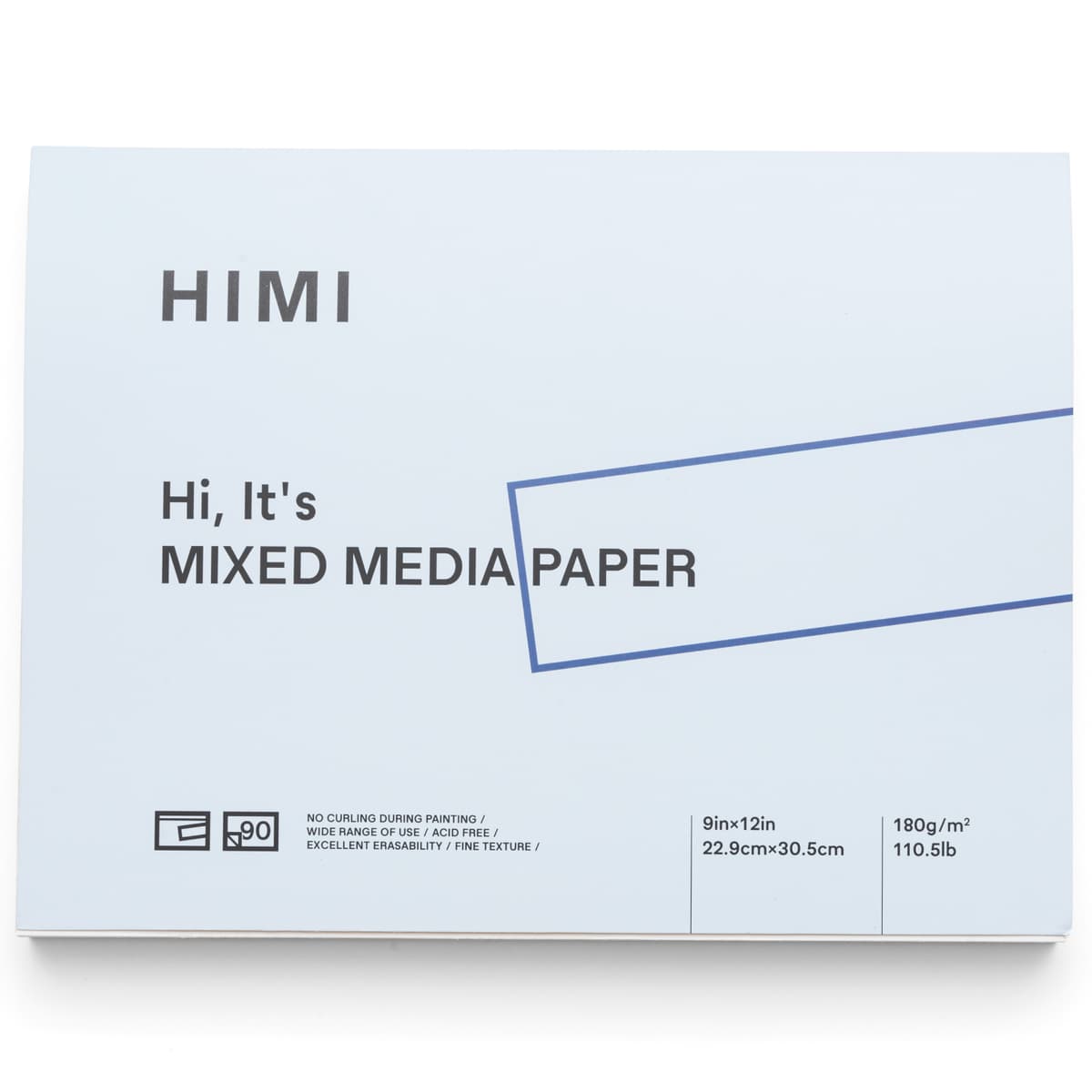 Bloco de Papel Mixed Media Himi 180g/m² 22,9x30,5cm 90 Folhas