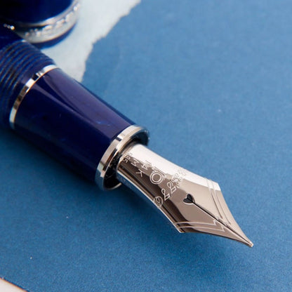 Caneta Tinteiro Platinum Celluloid Midnight Blue Pena de Ouro 14K M