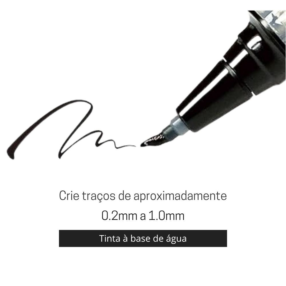 Caneta Letter Pen Cocoiro Kuretake Extra Fina Fog Gray