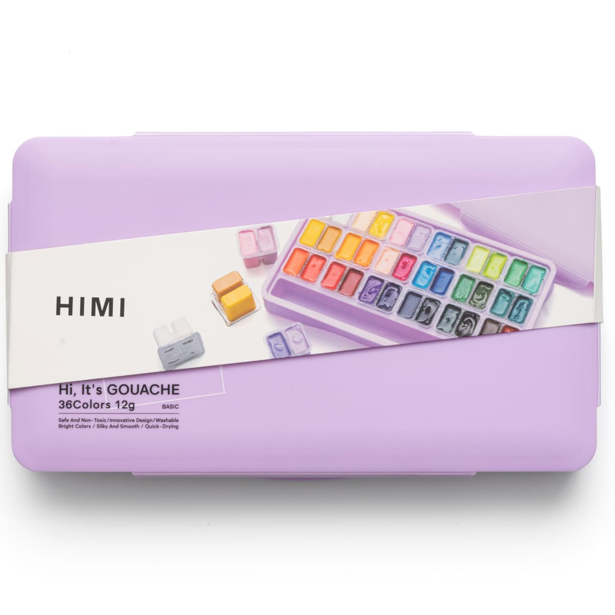 Tinta Guache Profissional Himi 36 Cores Estojo Roxo
