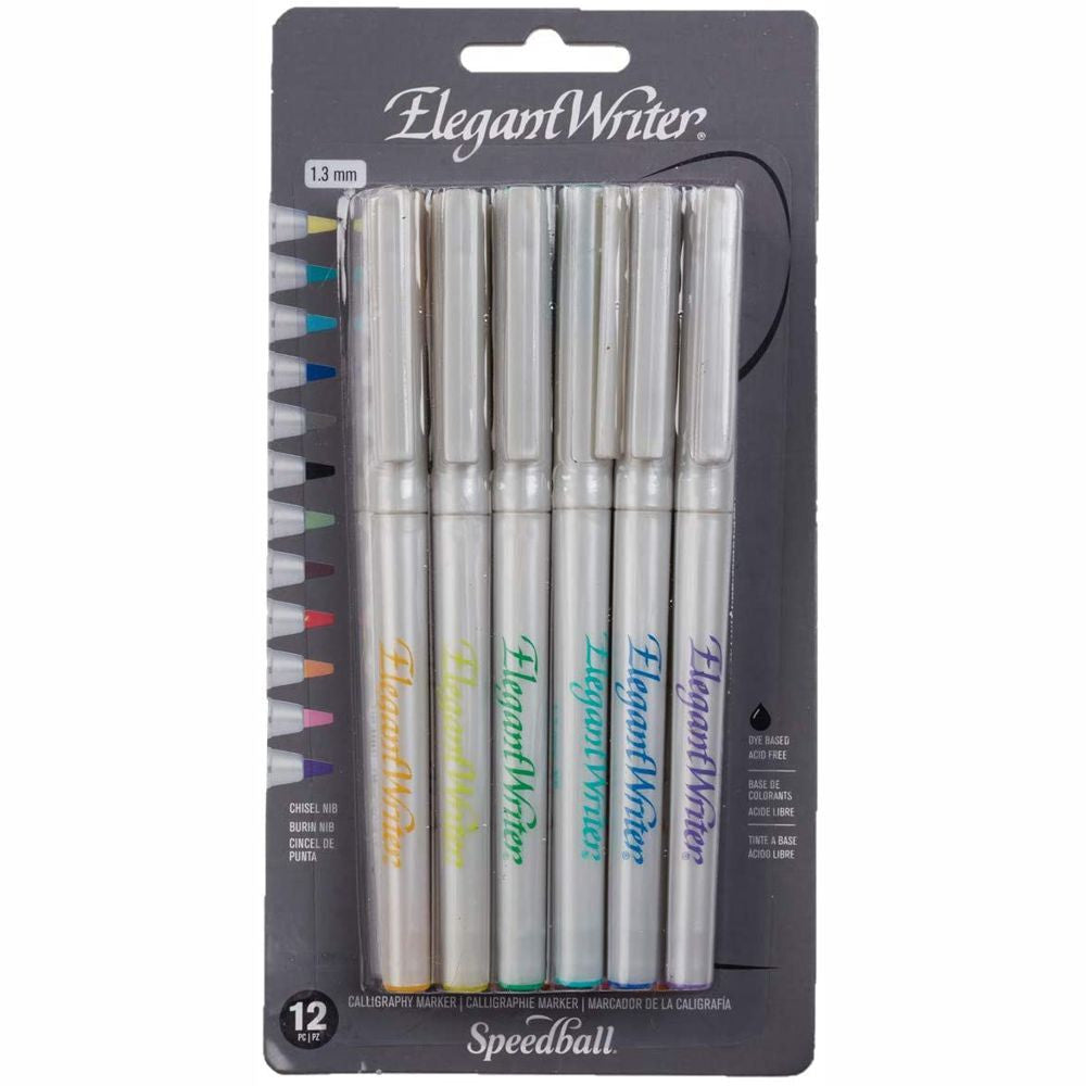 Caneta Para Caligrafia Speedball Elegant Writer 1.3mm 12 Cores